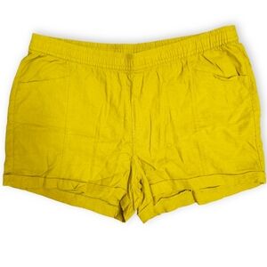 Old Navy Womens XL High Rise Linen Blend Pull On Shorts 4" Inseam